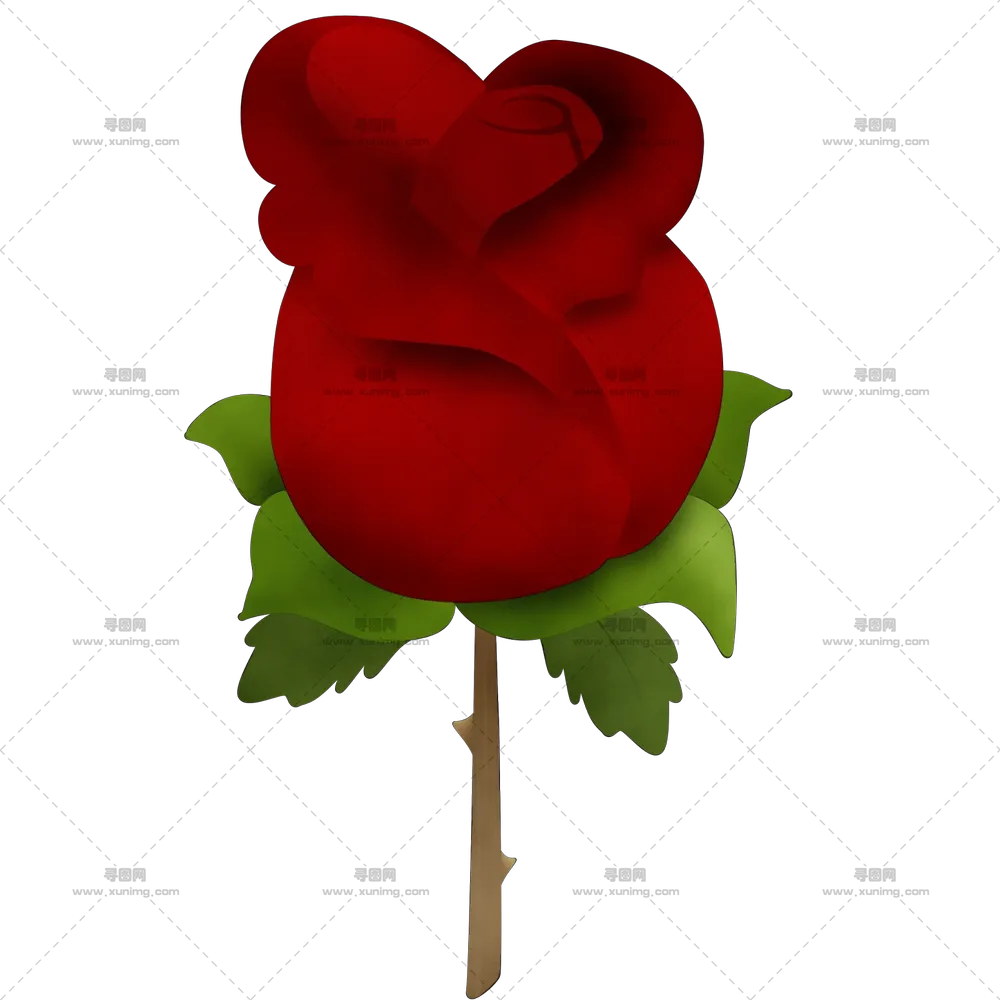 完全盛开红色玫瑰花朵PNG免抠图预览图