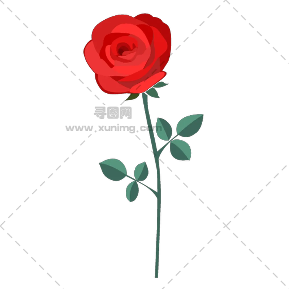 象征爱情热情红色玫瑰花PNG免抠图预览图