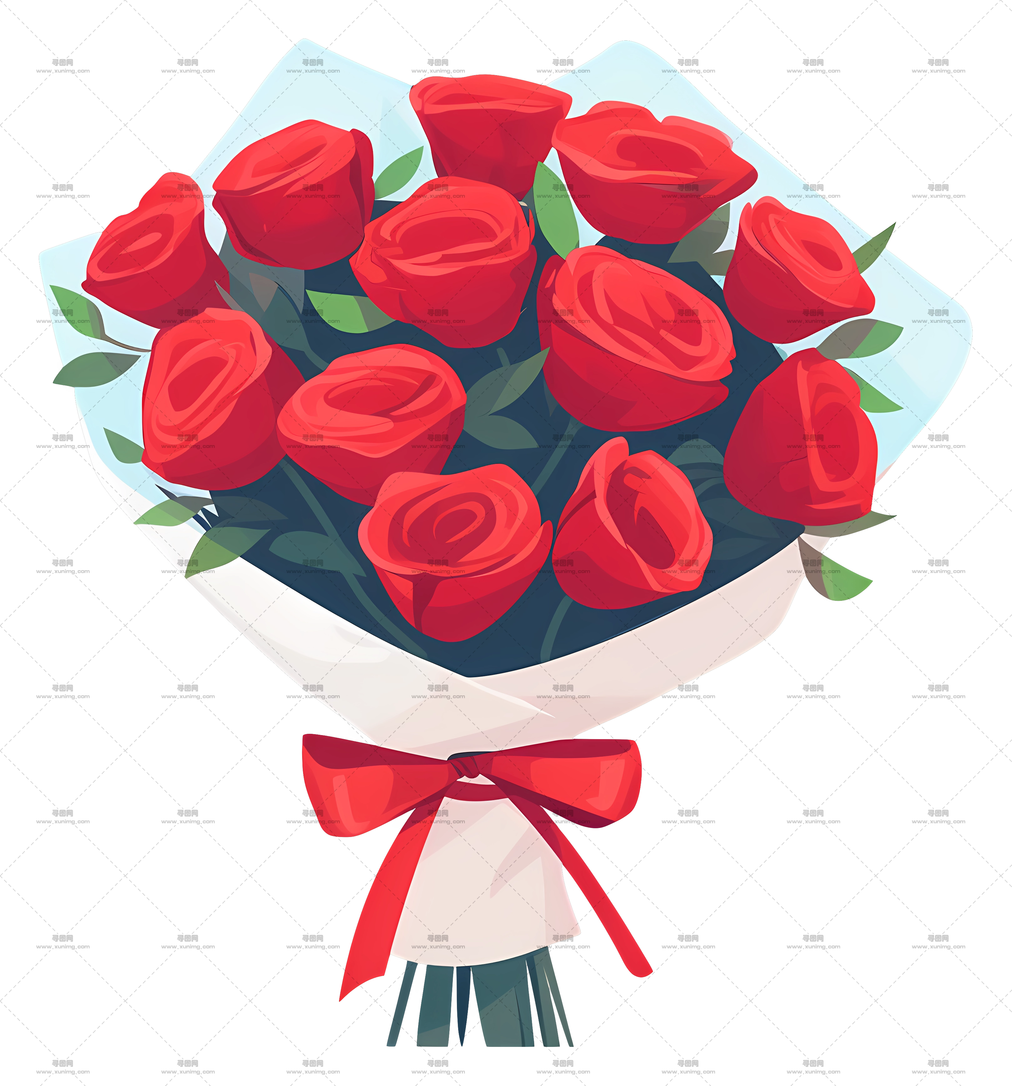 特殊场合美丽红玫瑰花束PNG免抠图预览图