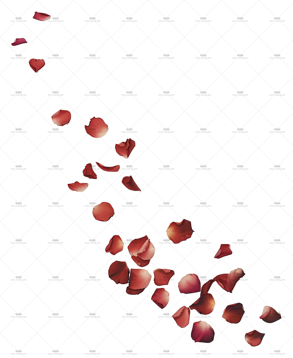 飘落红玫瑰花瓣装饰PNG免抠图预览图