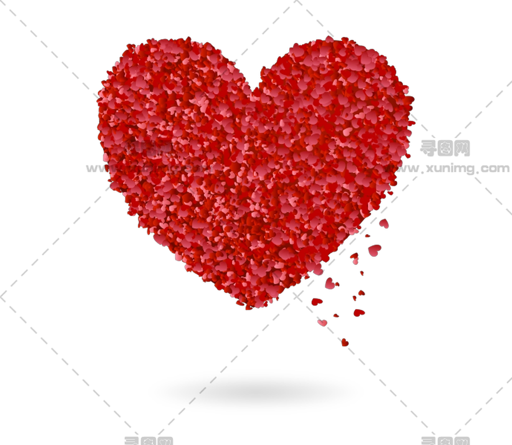 爱情象征红玫瑰花瓣心形PNG免抠图预览图