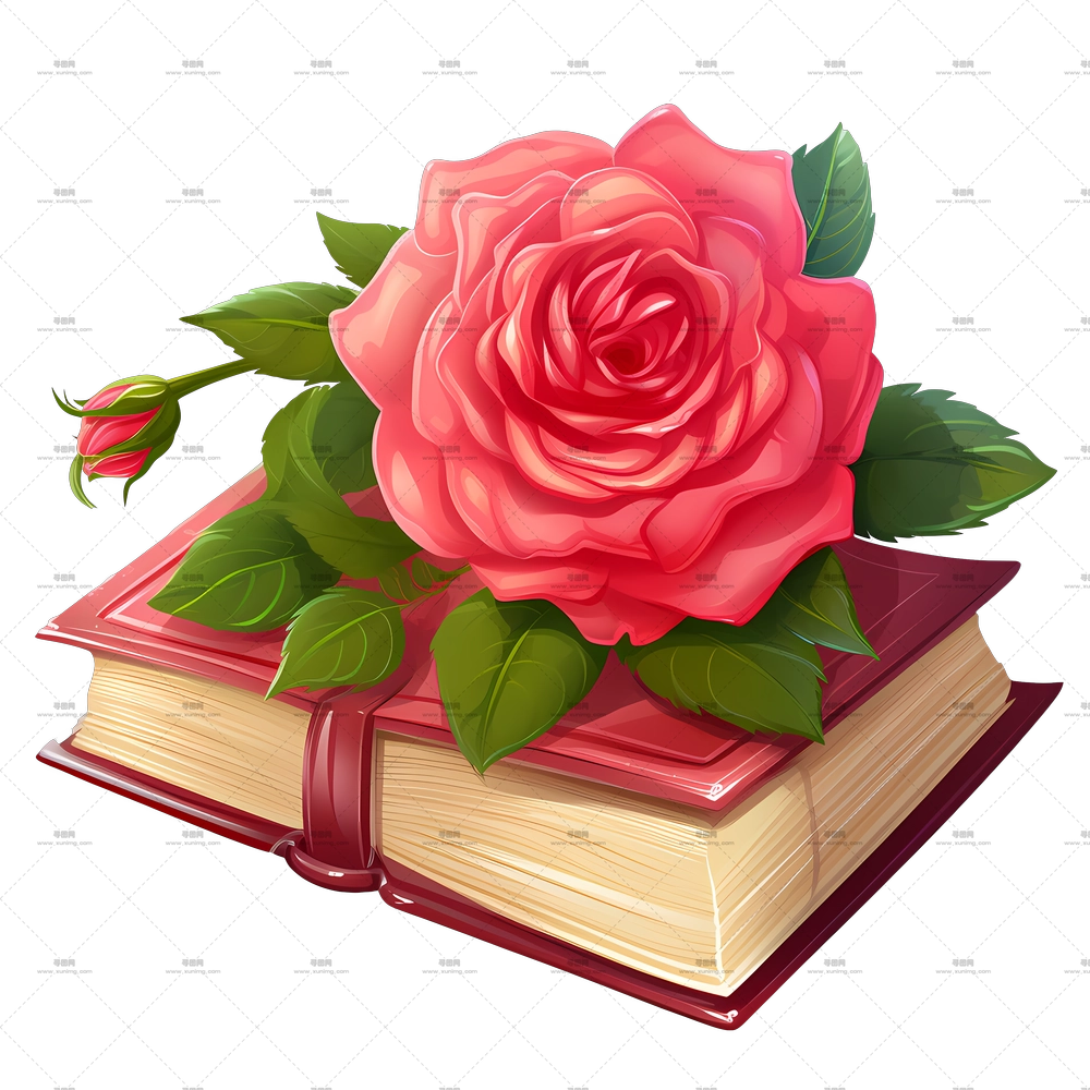 优雅书本美丽红玫瑰PNG免抠图预览图 优雅书本美丽红玫瑰PNG免抠图预览图