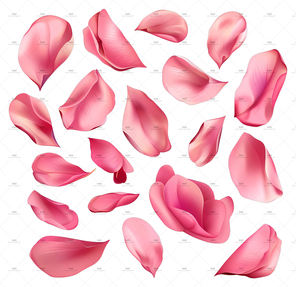 粉色玫瑰花瓣PNG免抠图预览图