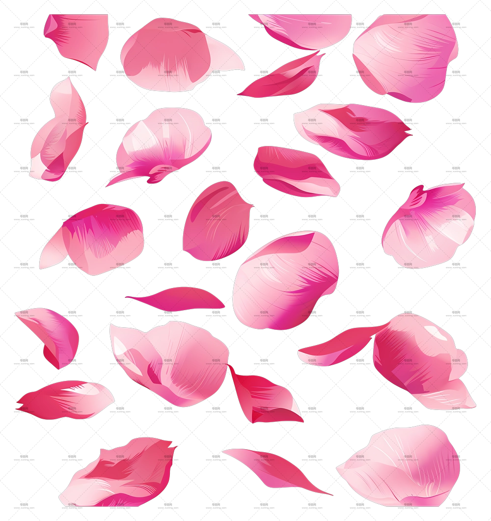 粉色玫瑰花瓣插画PNG免抠图预览图 粉色玫瑰花瓣插画PNG免抠图预览图