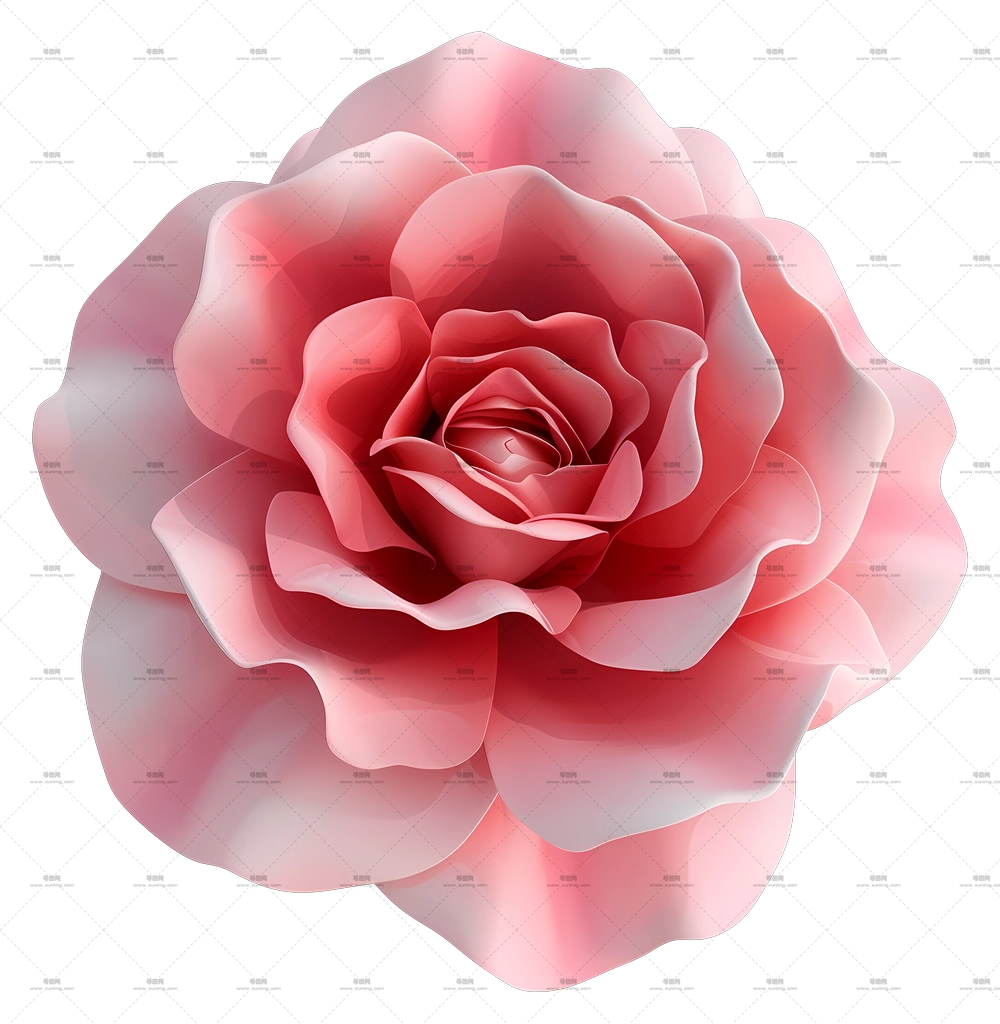 粉色玫瑰花朵插画PNG免抠图预览图