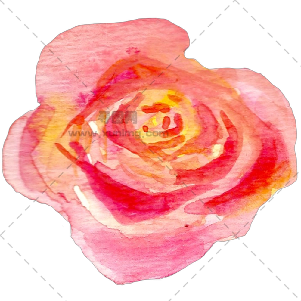 优雅粉色玫瑰花水彩绘画PNG免抠图预览图