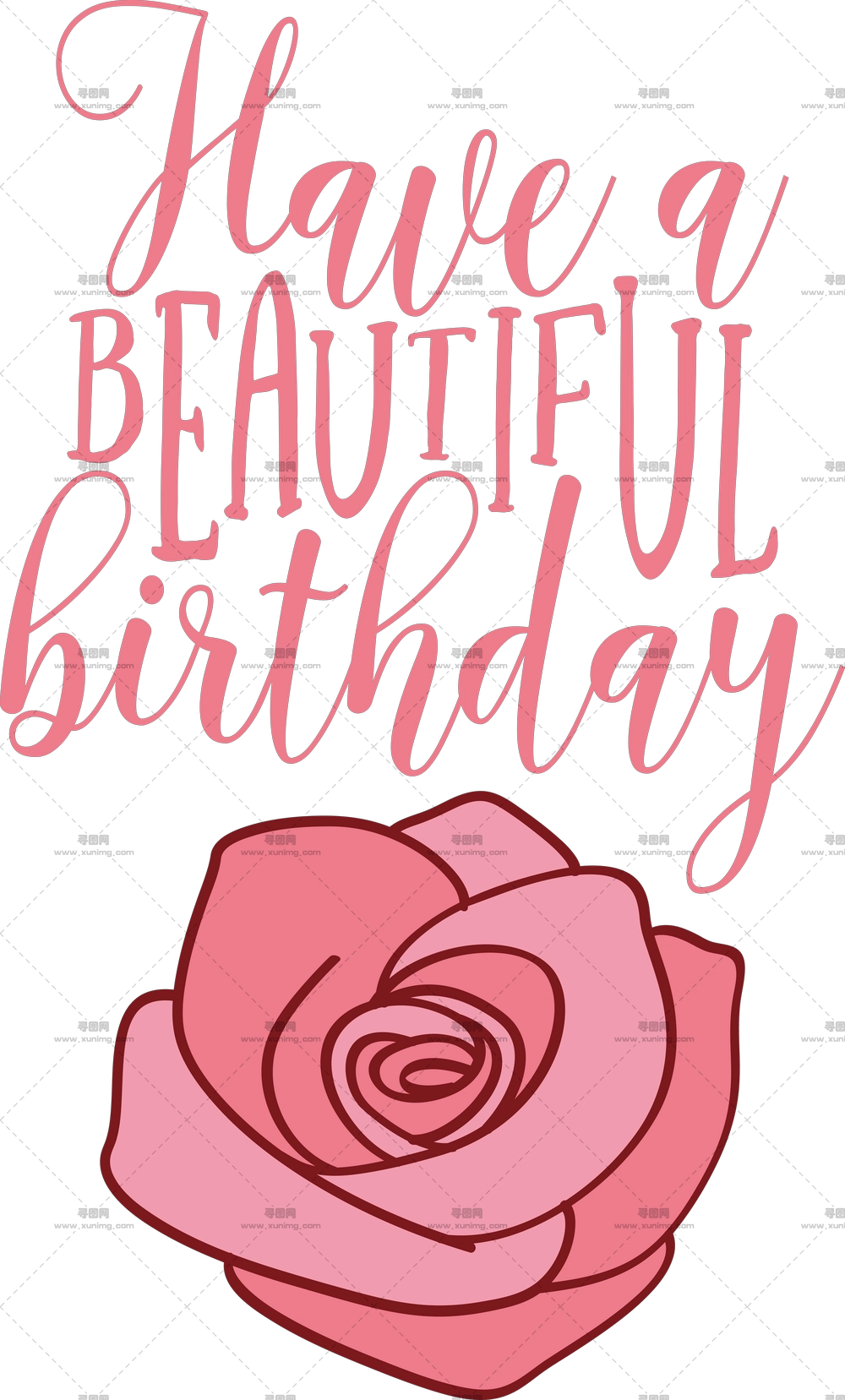 带粉色玫瑰花和祝福生日卡片PNG免抠图预览图 带粉色玫瑰花和祝福生日卡片PNG免抠图预览图