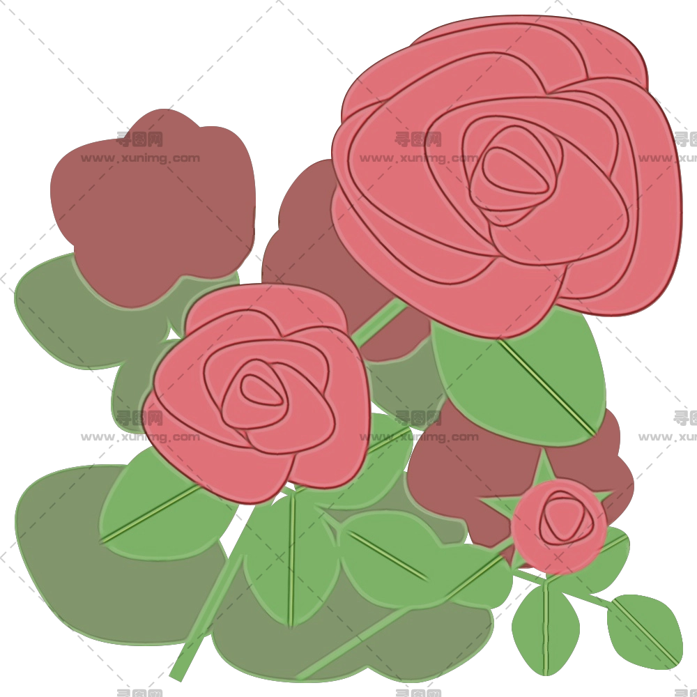 美丽粉色玫瑰花PNG免抠图预览图