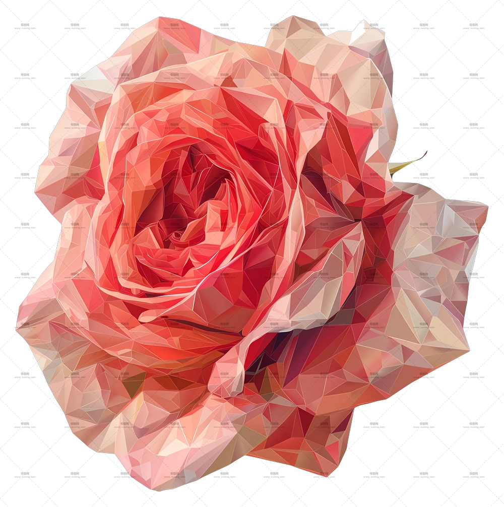 几何玫瑰花艺术PNG免抠图预览图 几何玫瑰花艺术PNG免抠图预览图