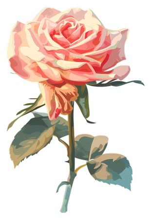 柔和粉色玫瑰花PNG免抠图预览图