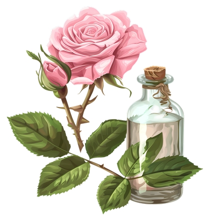 带瓶子粉色玫瑰花PNG免抠图预览图