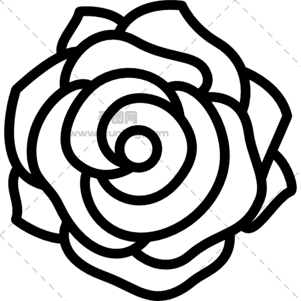 玫瑰轮廓绘画PNG免抠图预览图
