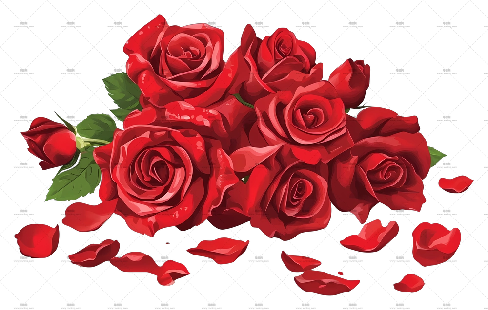 可爱红玫瑰花束PNG免抠图预览图 可爱红玫瑰花束PNG免抠图预览图