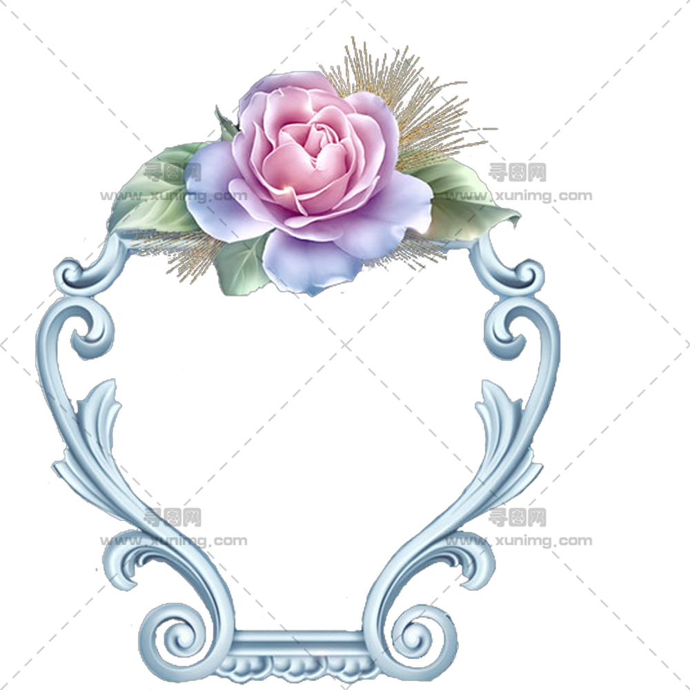 华丽玫瑰花框架透明背景PNG免抠图预览图 华丽玫瑰花框架透明背景PNG免抠图预览图