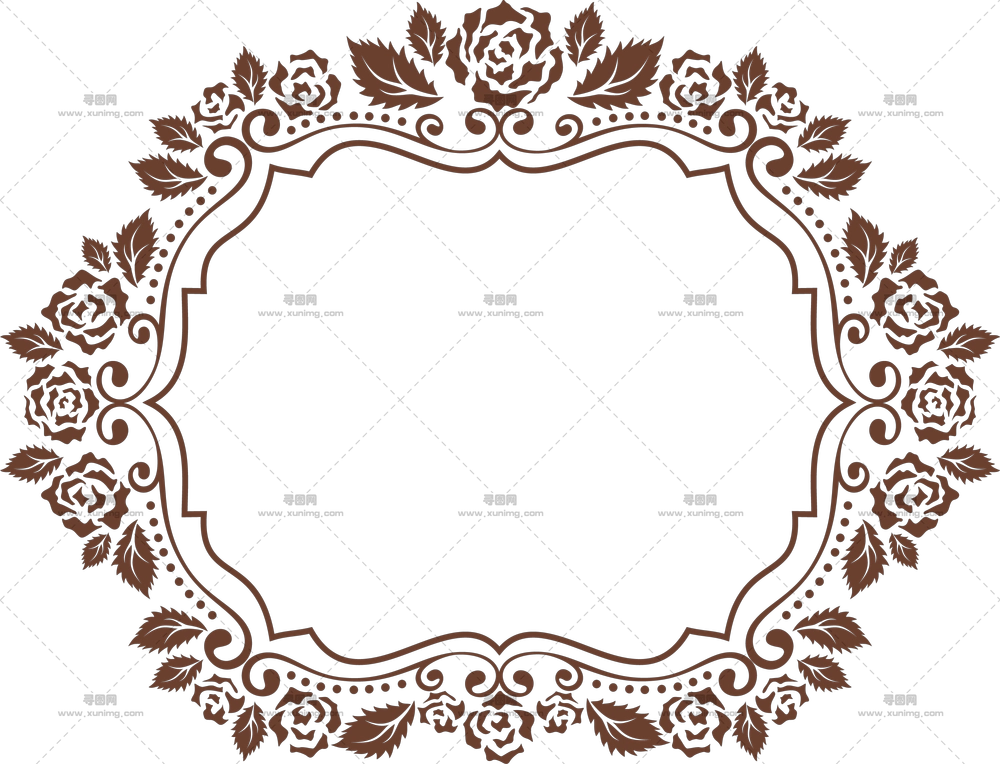 复古玫瑰花卉边框透明背景PNG免抠图预览图 复古玫瑰花卉边框透明背景PNG免抠图预览图