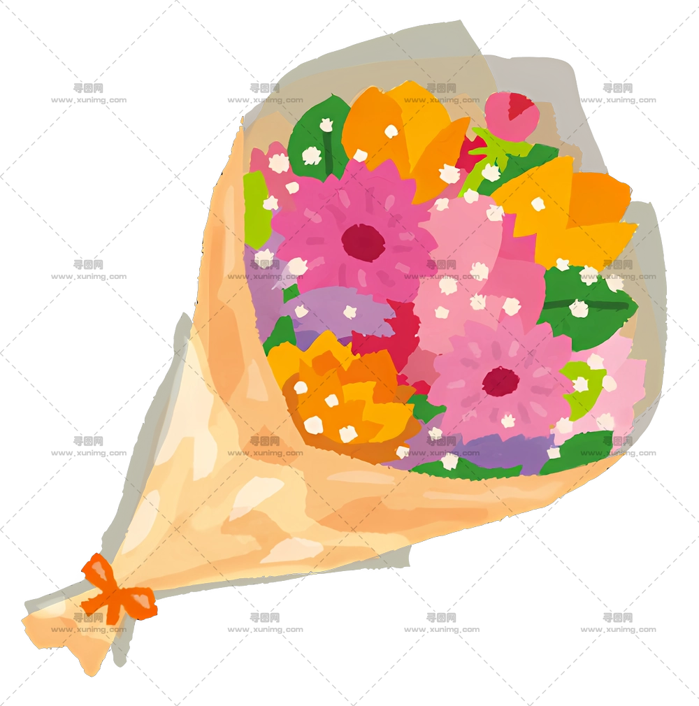 插图 – 多彩花卉束PNG免抠图预览图