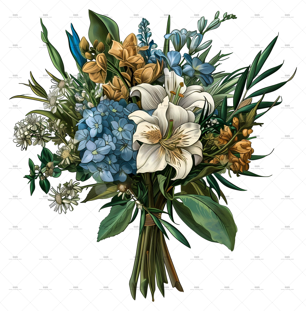 精美的花卉束PNG免抠图预览图