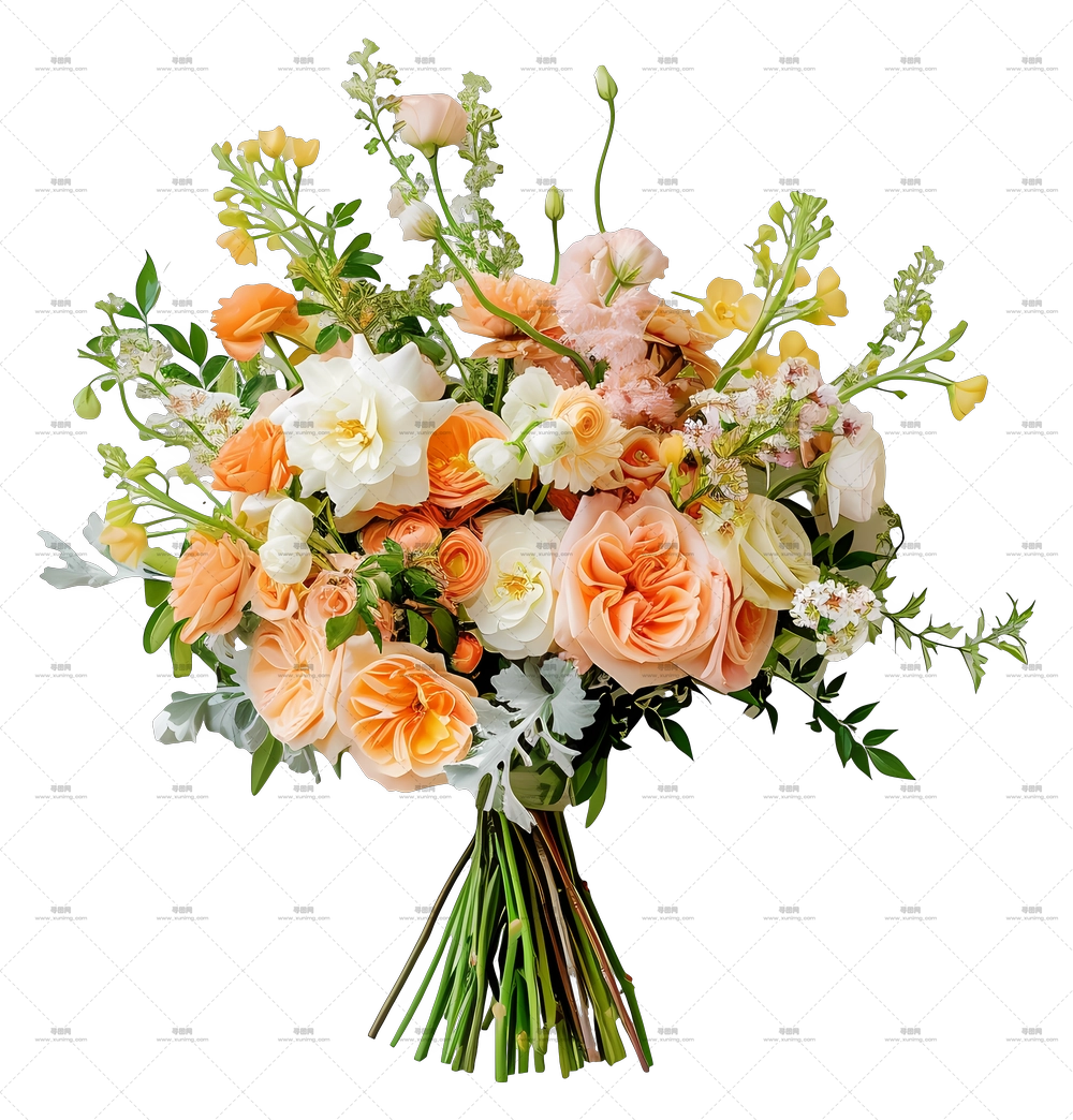 婚礼花束 – 美丽花卉与绿植花束PNG免抠图预览图