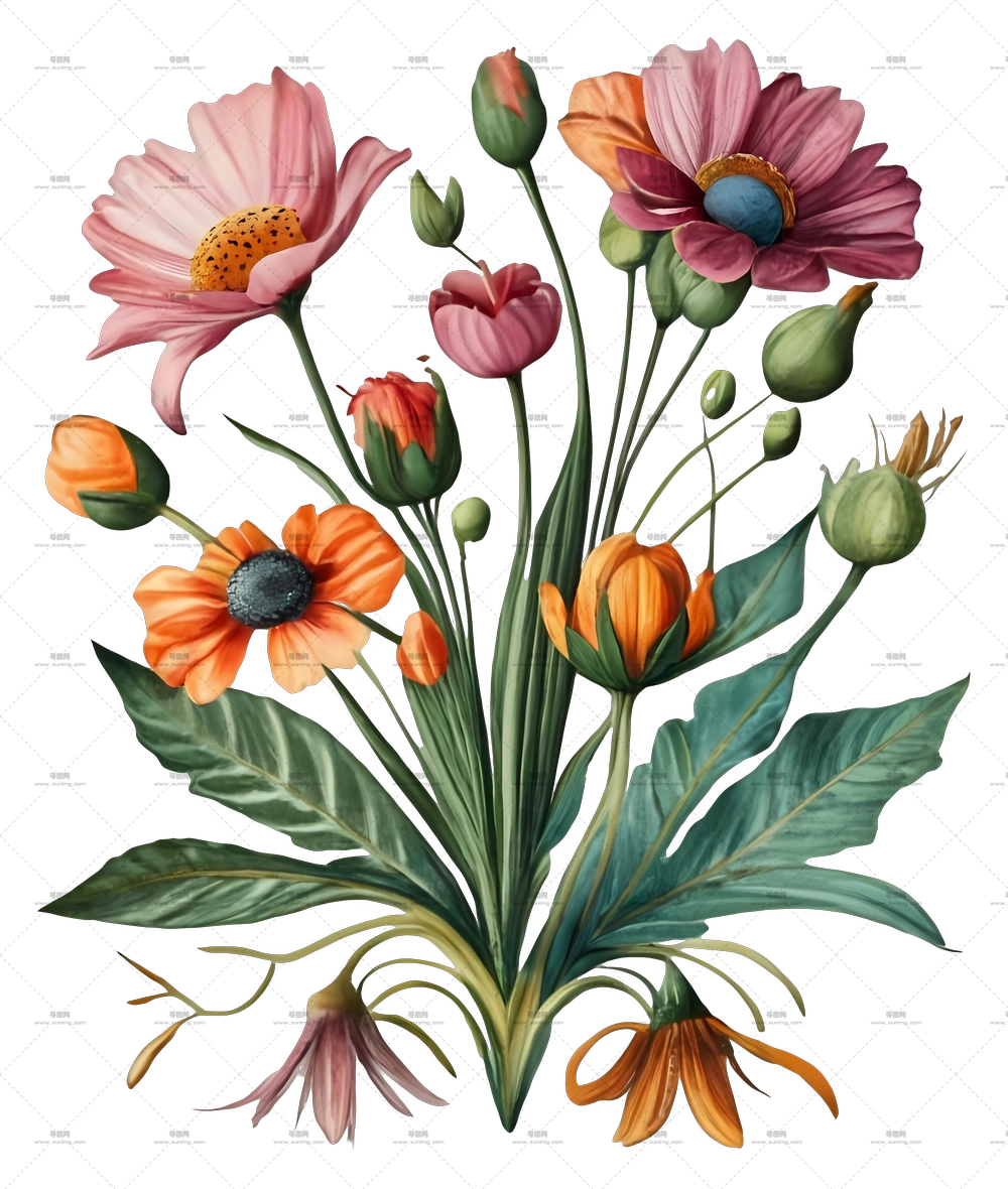 色彩缤纷的花束PNG免抠图预览图