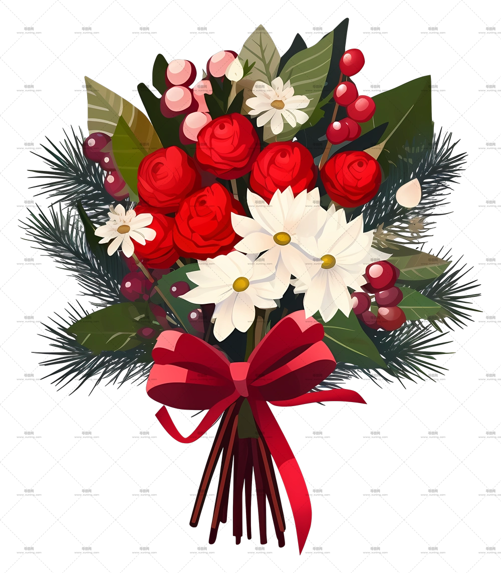 红白花束PNG免抠图预览图 红白花束PNG免抠图预览图
