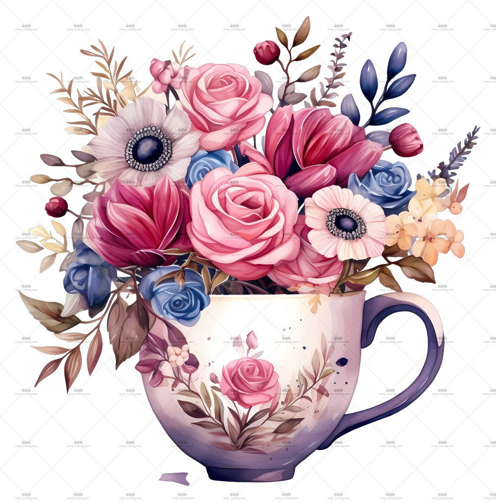 杯中精致花艺PNG免抠图预览图