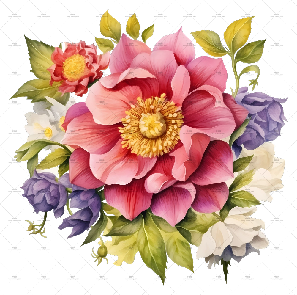 精致多彩的花束PNG免抠图预览图