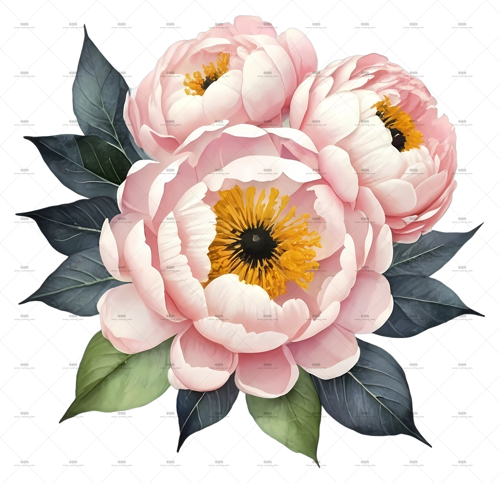 美丽的粉红色牡丹花PNG免抠图预览图