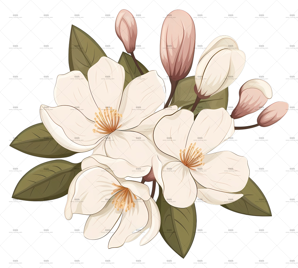 白色马蹄莲花朵与绿叶PNG免抠图预览图