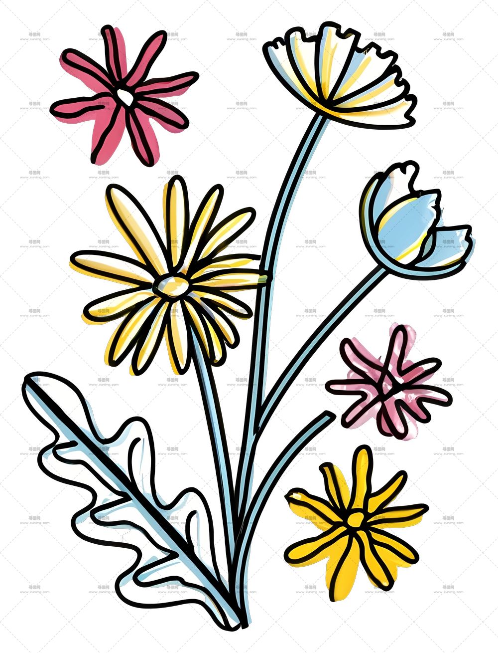 多彩花卉花束PNG免抠图预览图 多彩花卉花束PNG免抠图预览图