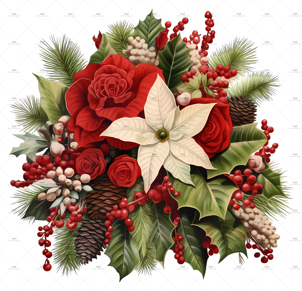 圣诞花艺装饰与节日装饰PNG免抠图预览图