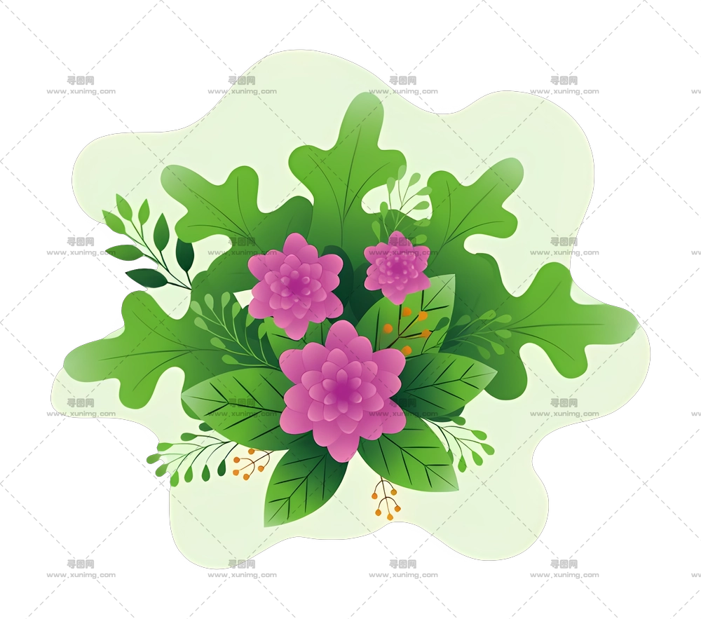 花与叶的搭配PNG免抠图预览图 花与叶的搭配PNG免抠图预览图