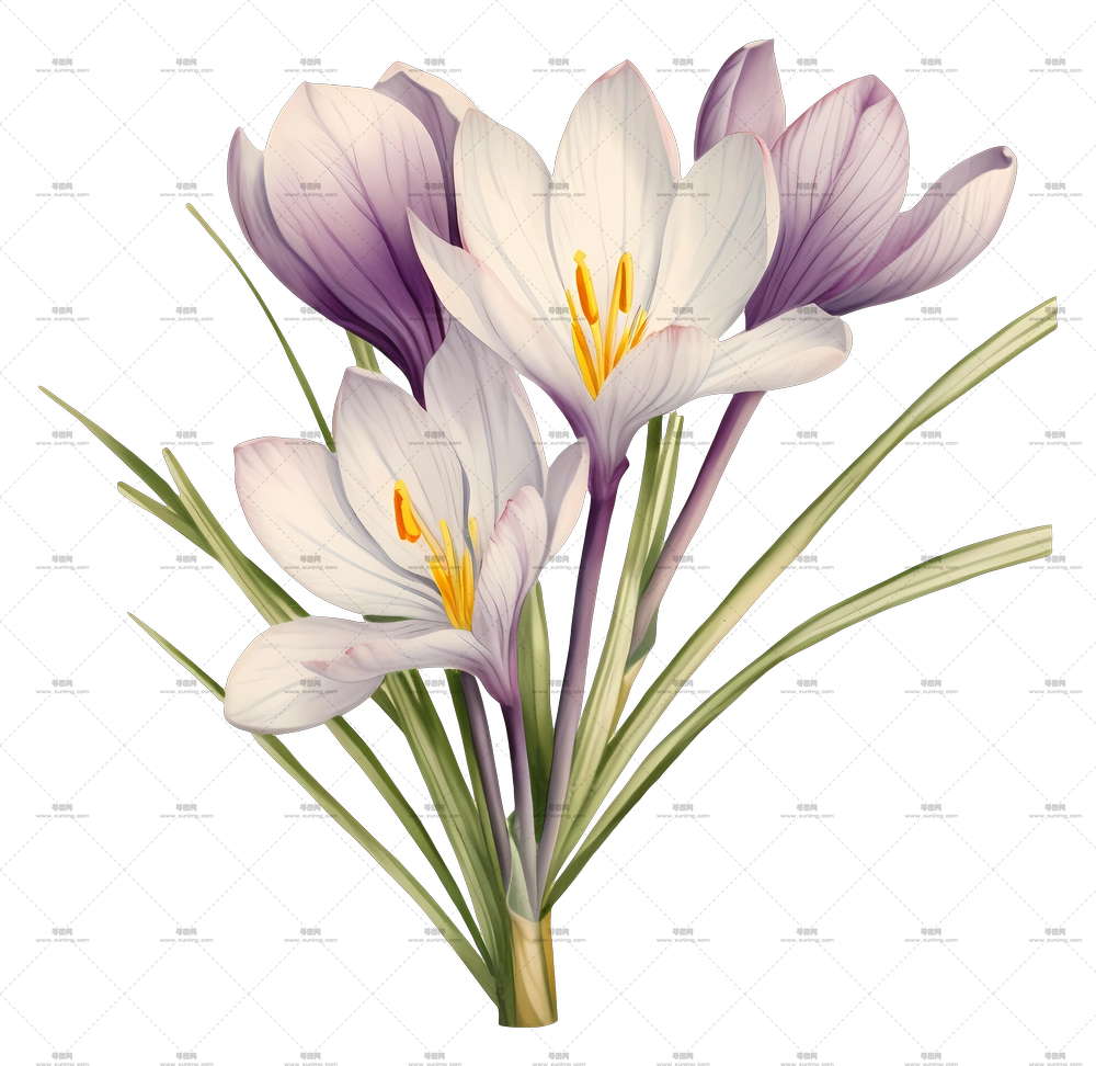 一束盛开的番红花PNG免抠图预览图 一束盛开的番红花PNG免抠图预览图