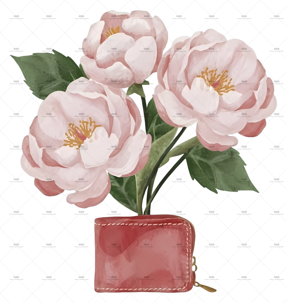 玻璃瓶中的粉色花朵PNG免抠图预览图