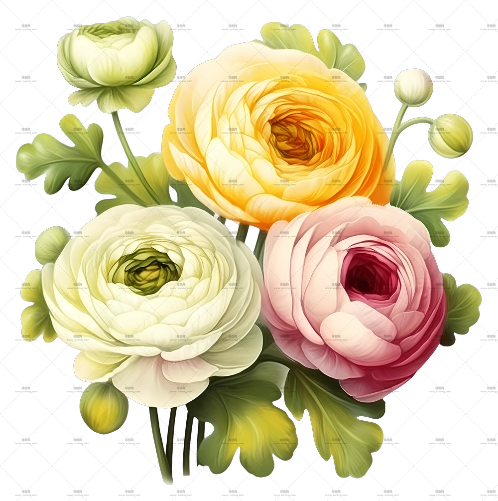 多彩水仙花束PNG免抠图预览图