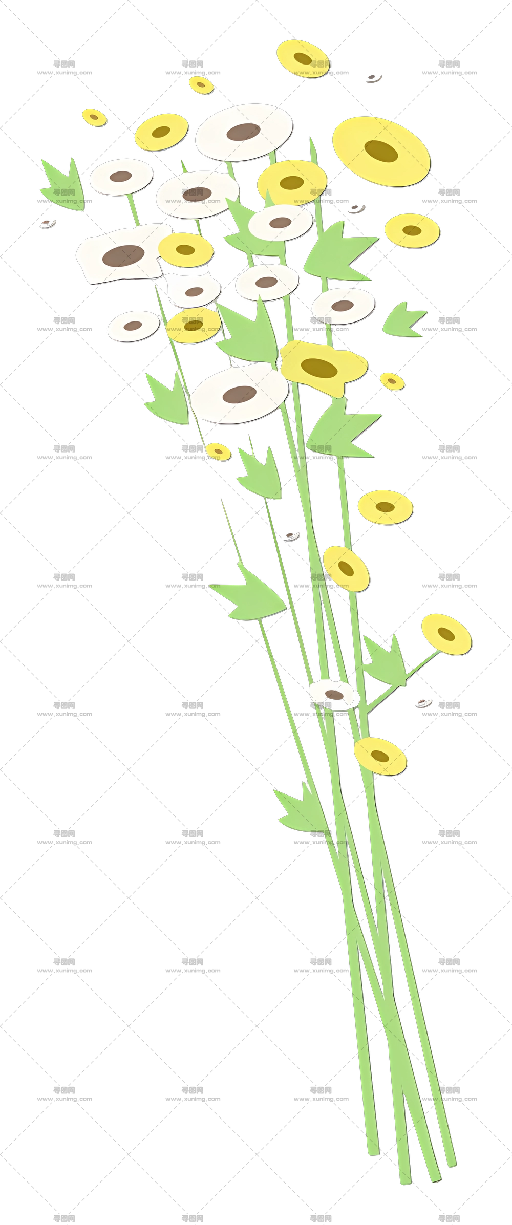 简单花朵花束插画PNG免抠图预览图