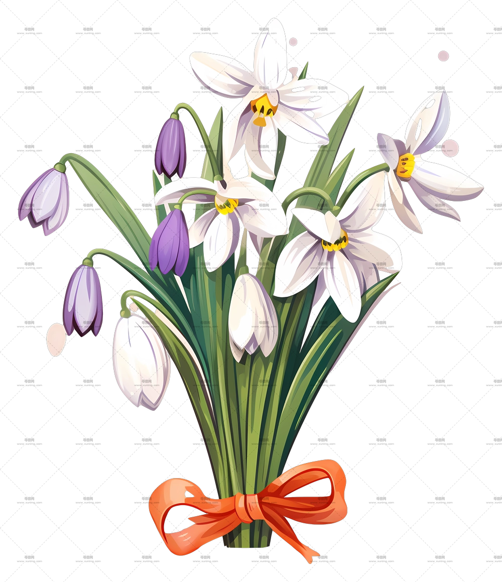 带丝带的花束PNG免抠图预览图