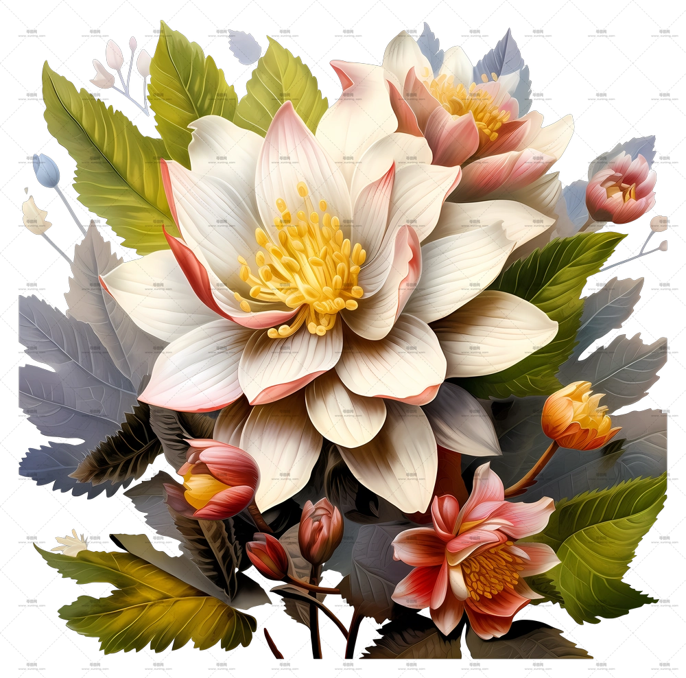 美丽白色花朵PNG免抠图预览图 美丽白色花朵PNG免抠图预览图