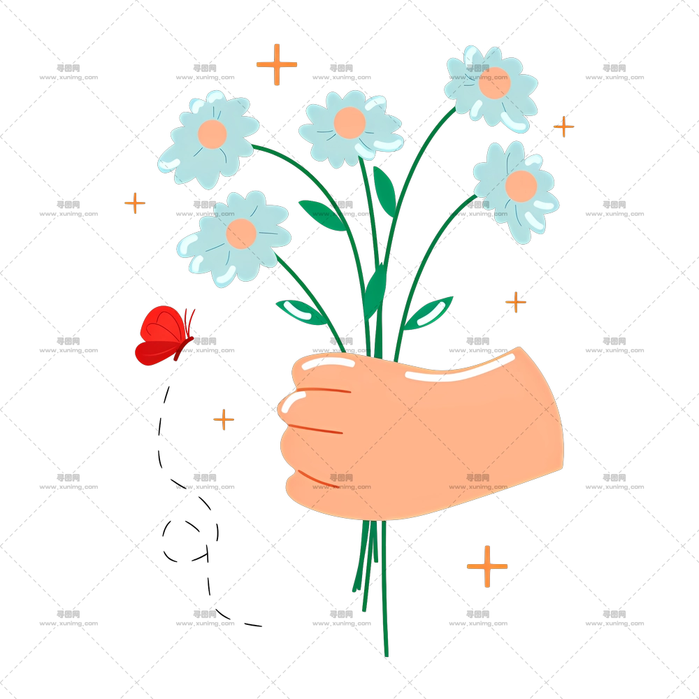 雏菊花 – 带有蝴蝶的花束PNG免抠图预览图 雏菊花 – 带有蝴蝶的花束PNG免抠图预览图