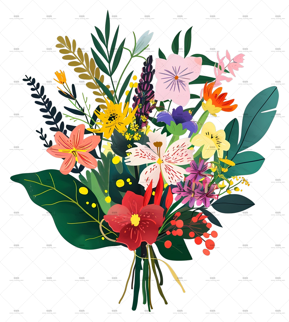 混合花束 – 多彩花束PNG免抠图预览图