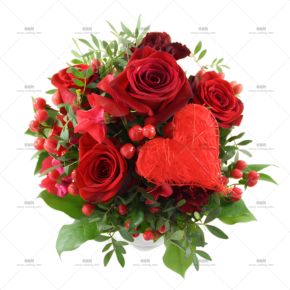 花 – 浪漫玫瑰花束PNG免抠图预览图