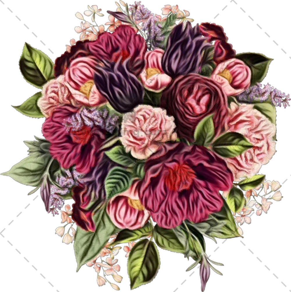 多彩花卉花束PNG免抠图预览图