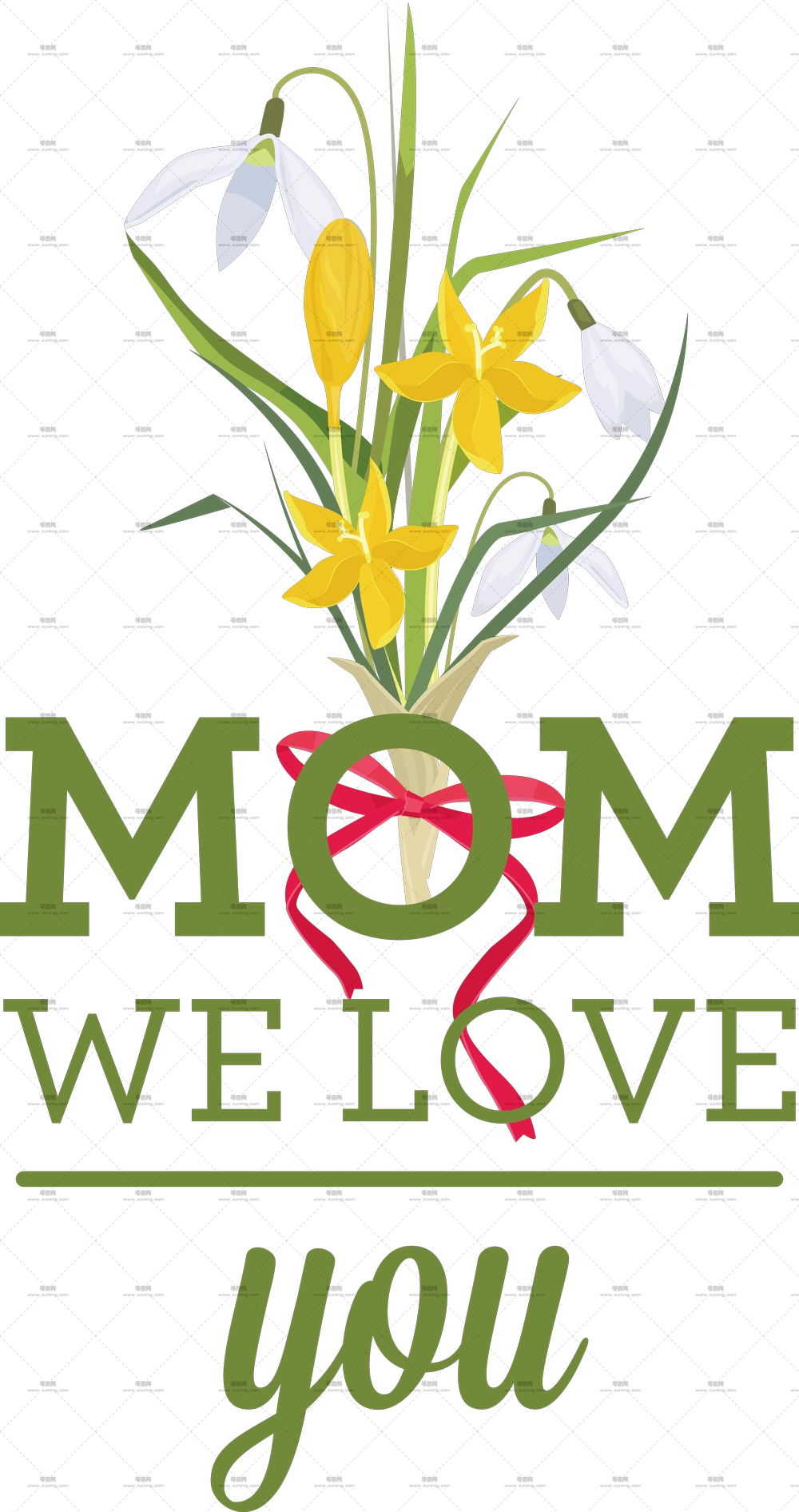 母亲节 – 母亲节美丽花束PNG免抠图预览图