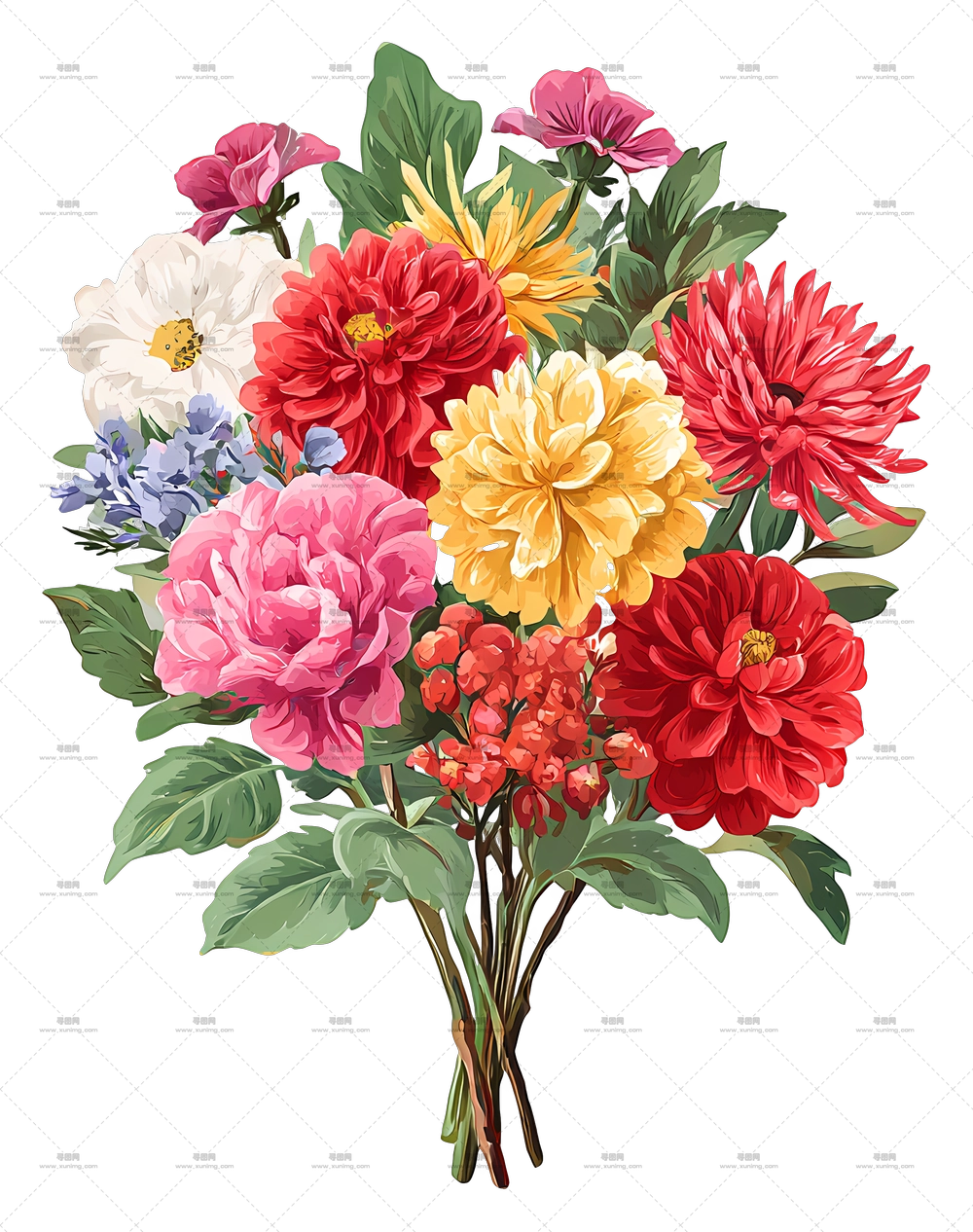 真花束 – 色彩鲜艳的花束PNG免抠图预览图