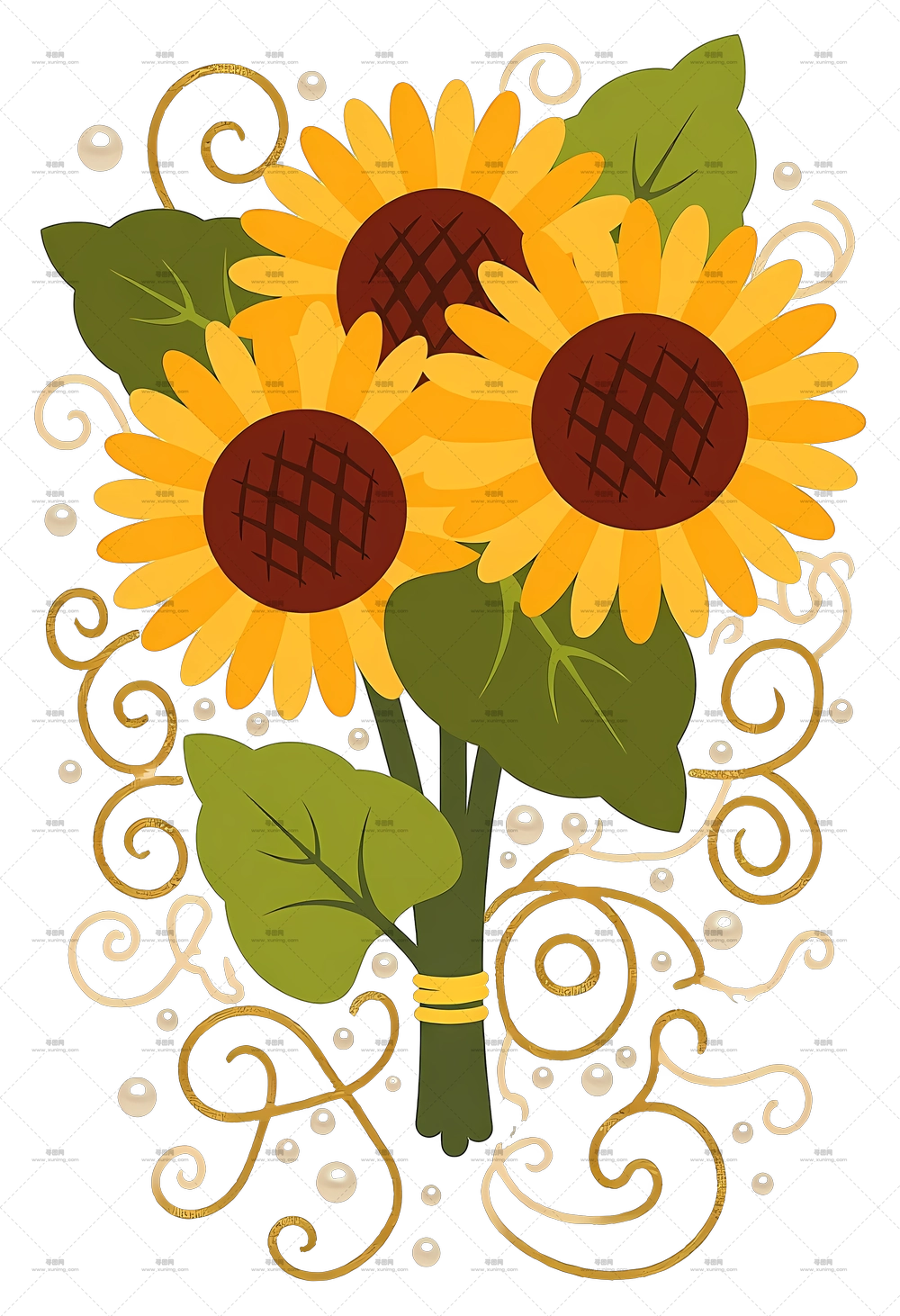 向日葵花束 – 向日葵花束插画PNG免抠图预览图