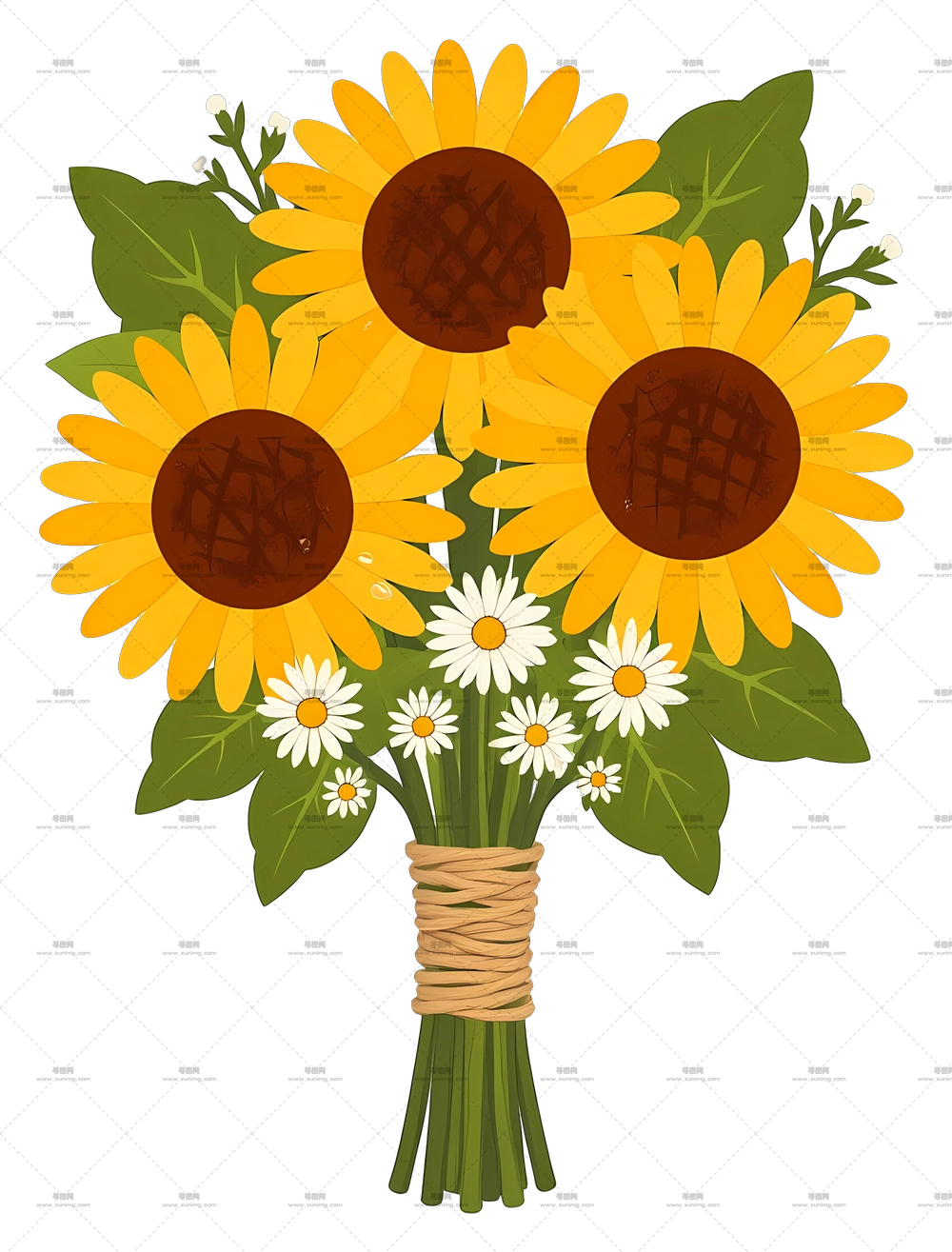向日葵花束 – 向日葵花束PNG免抠图预览图