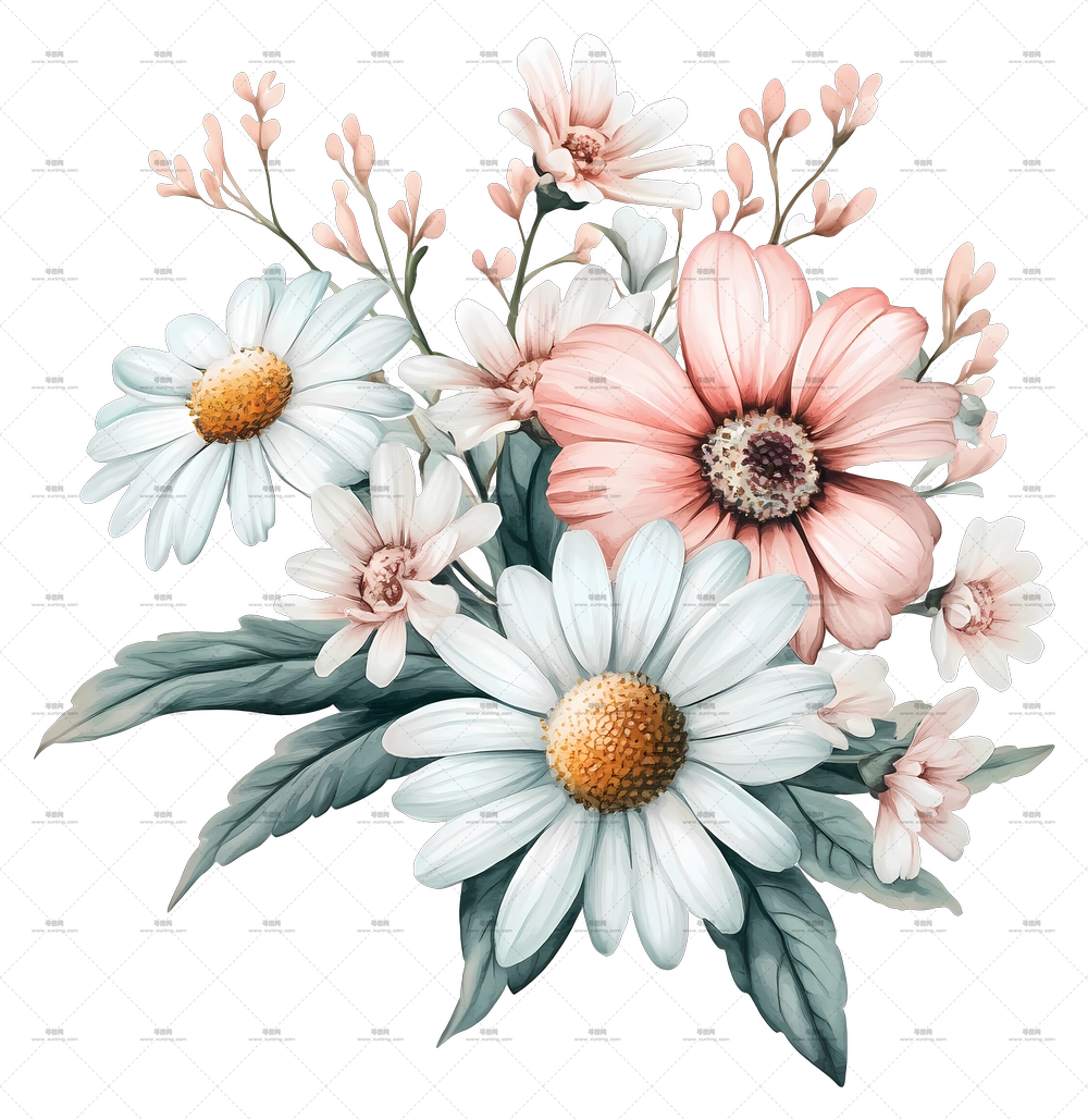 粉色花束 – 花卉束插画PNG免抠图预览图
