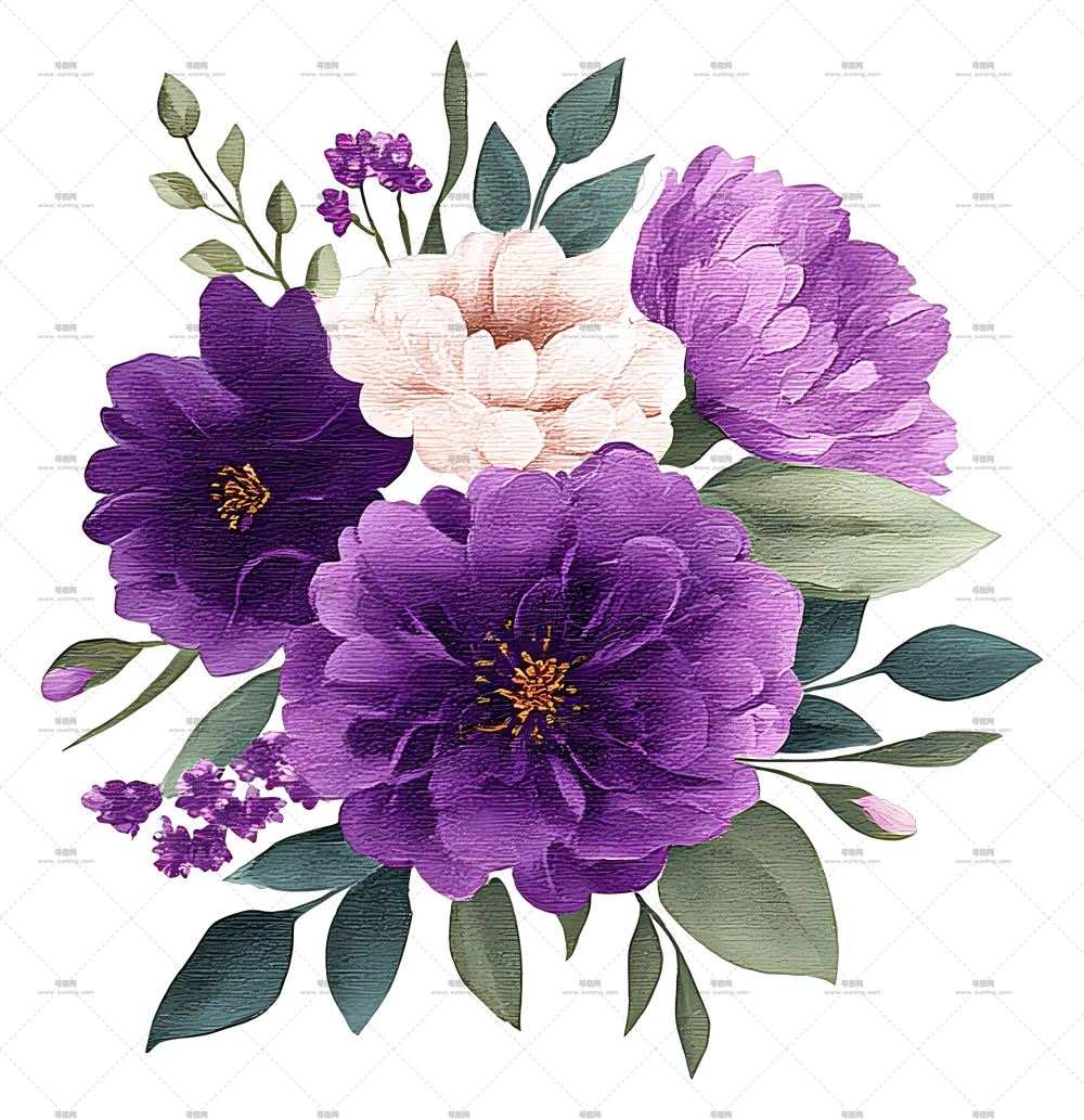 紫色花束 – 紫色和粉色花朵PNG免抠图预览图 紫色花束 – 紫色和粉色花朵PNG免抠图预览图