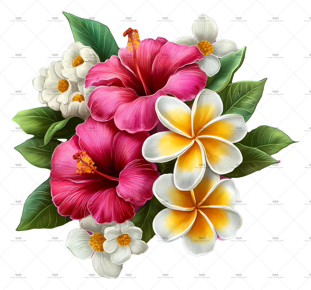 热带花束 – 鲜艳热带花卉花艺PNG免抠图预览图