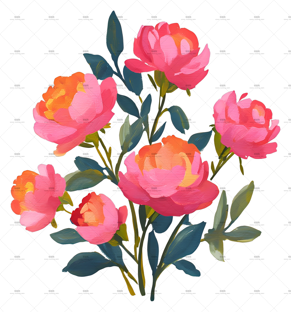 粉色花束 – 粉色牡丹花PNG免抠图预览图