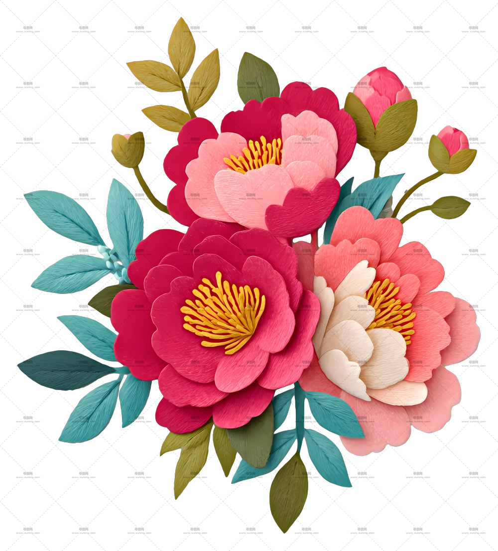 牡丹花束 – 色彩鲜艳的花束PNG免抠图预览图 牡丹花束 – 色彩鲜艳的花束PNG免抠图预览图